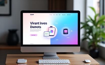 Example of a clean website visual design layout on a monitor